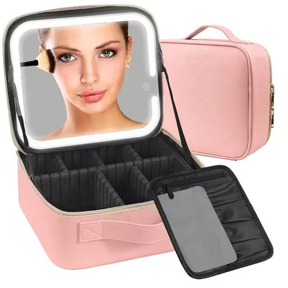 Estuche De Maquillaje Con Espejo Luz Led