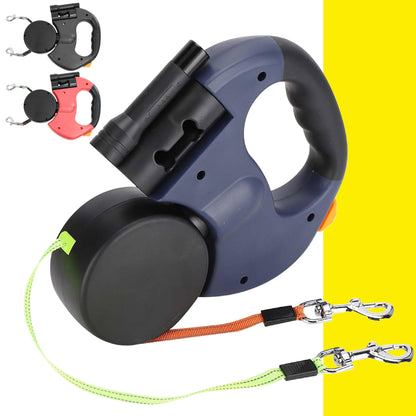 Correa Retráctil Doble Para Dos Perros